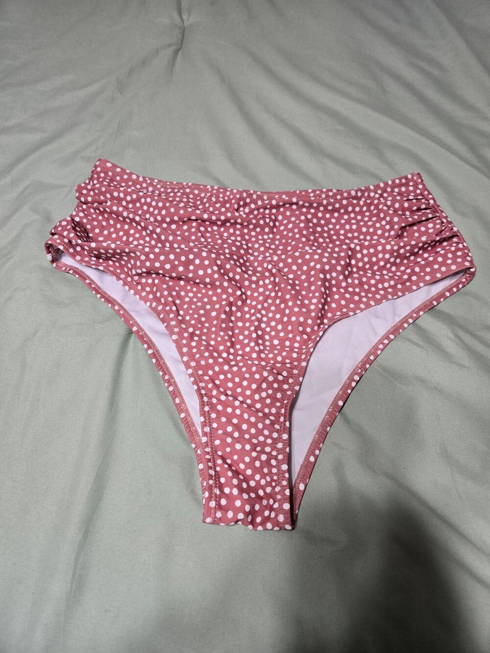 Unknown brand xl women's mauve and white polka dot bikini bottoms
